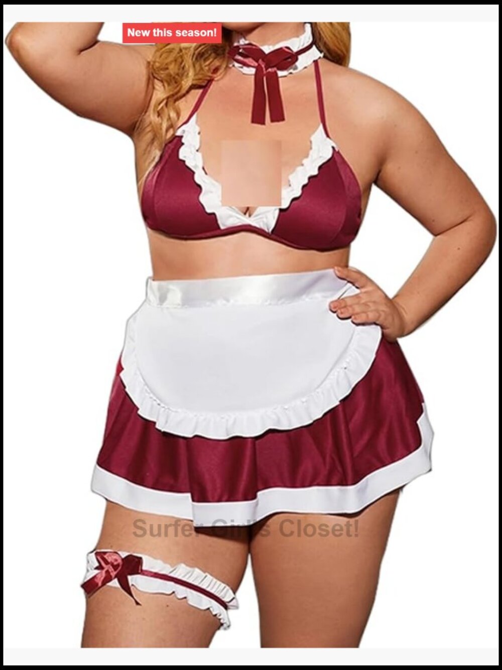 Sexy Plus Size Maid Lingerie Set Cosplay Costume for Women Roleplay